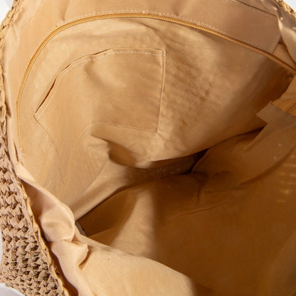 Straw Braided Hat Carrier Tote Bag