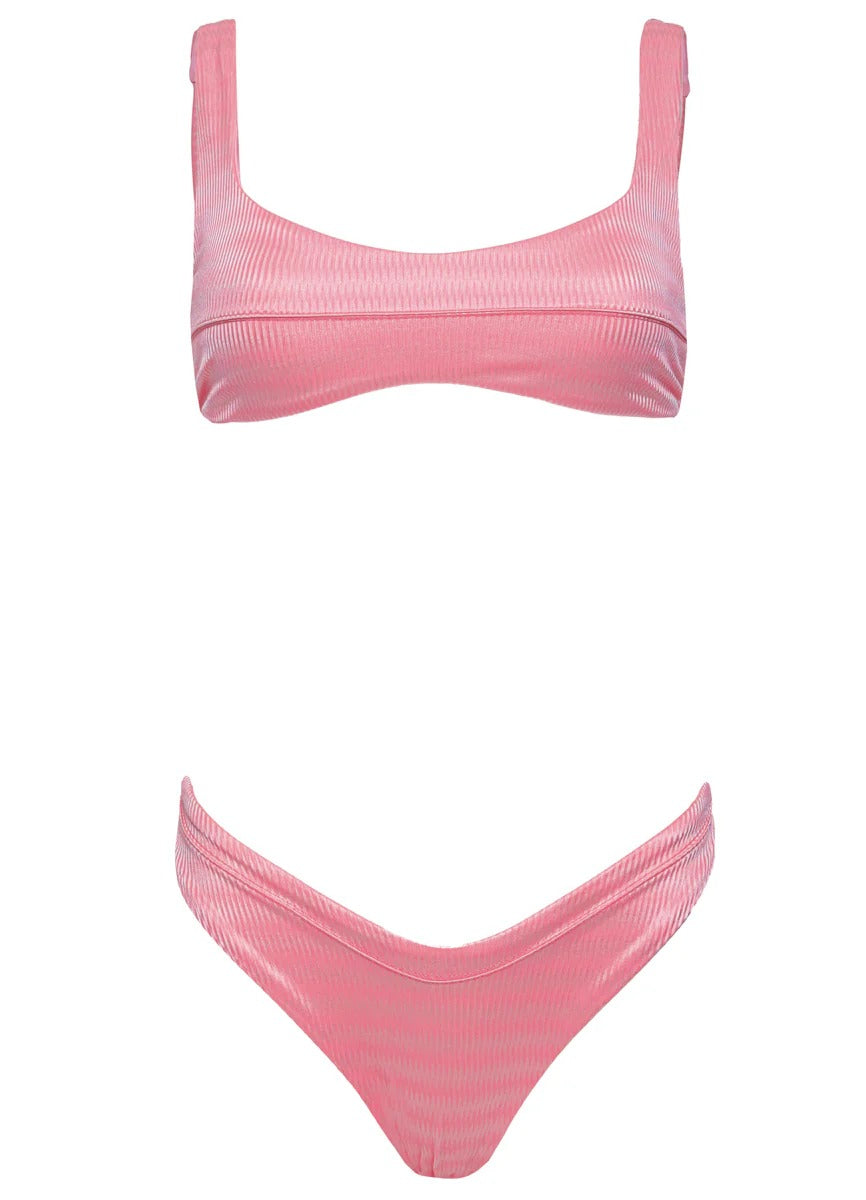 Strawberry Pink Hada High Leg Bikini Bottom