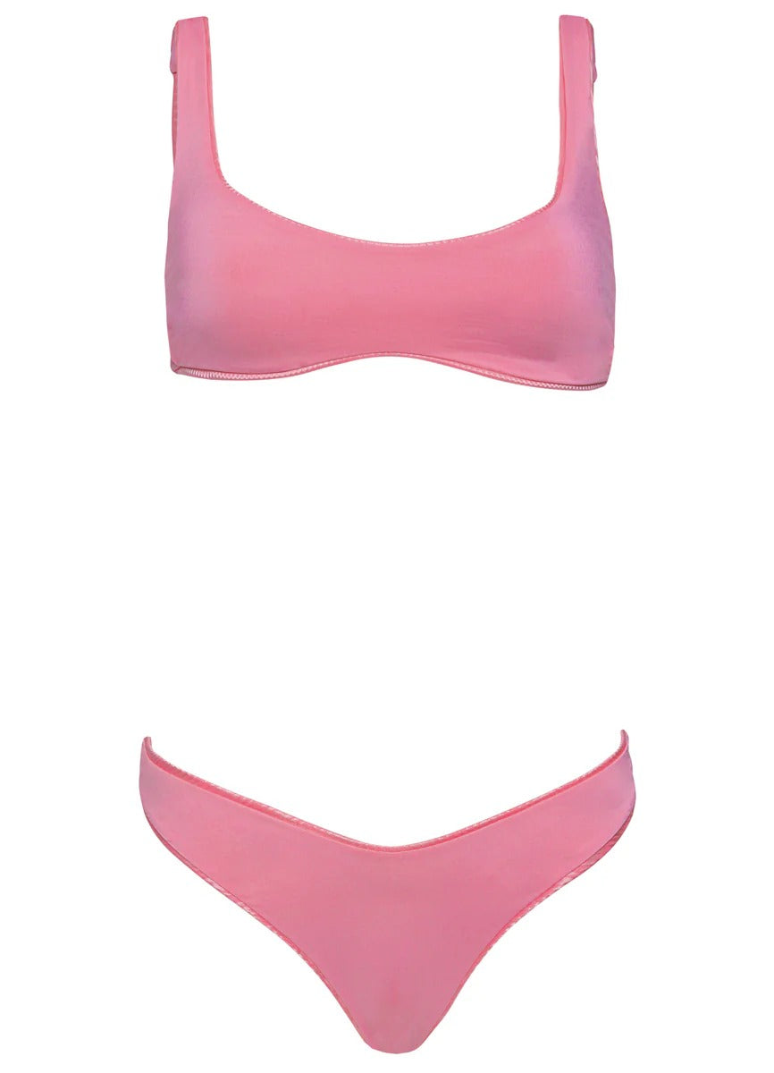 Strawberry Pink Hada High Leg Bikini Bottom