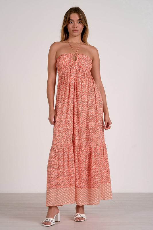 Zina Tie Front Maxi Dress