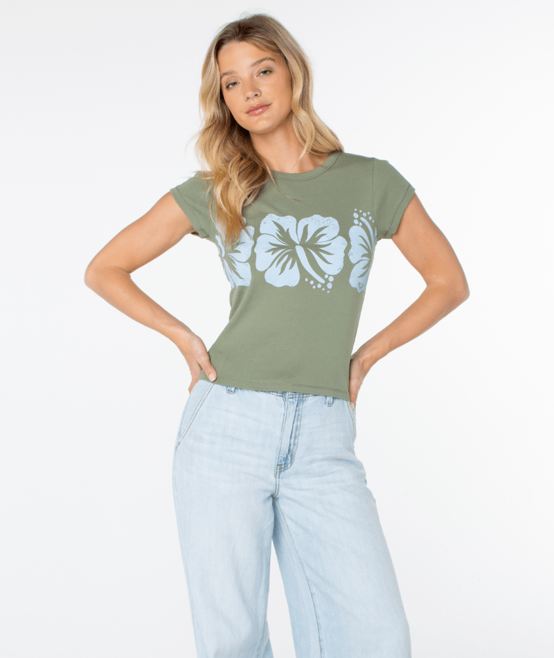Flower Block 90s Baby Tee