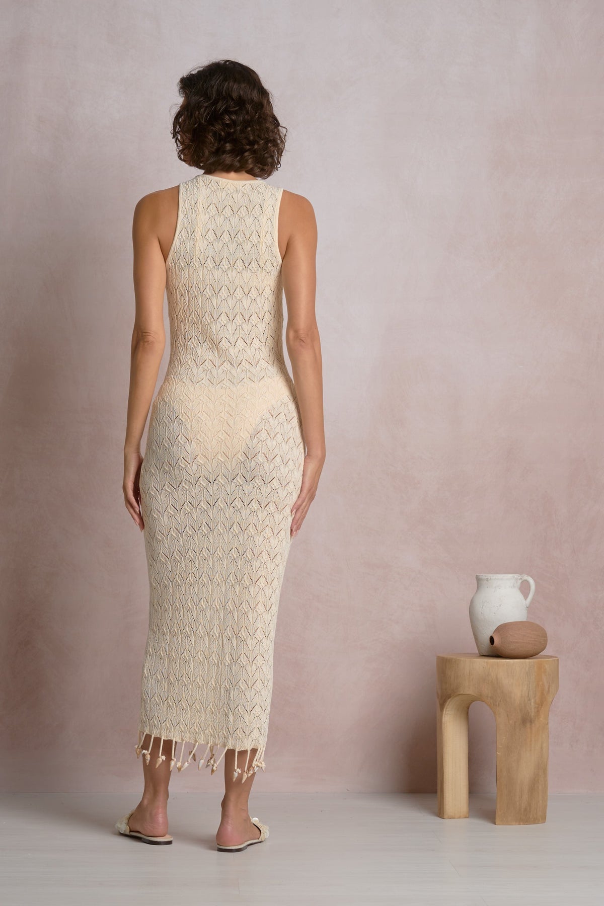 Crochet Tassel Maxi Dress