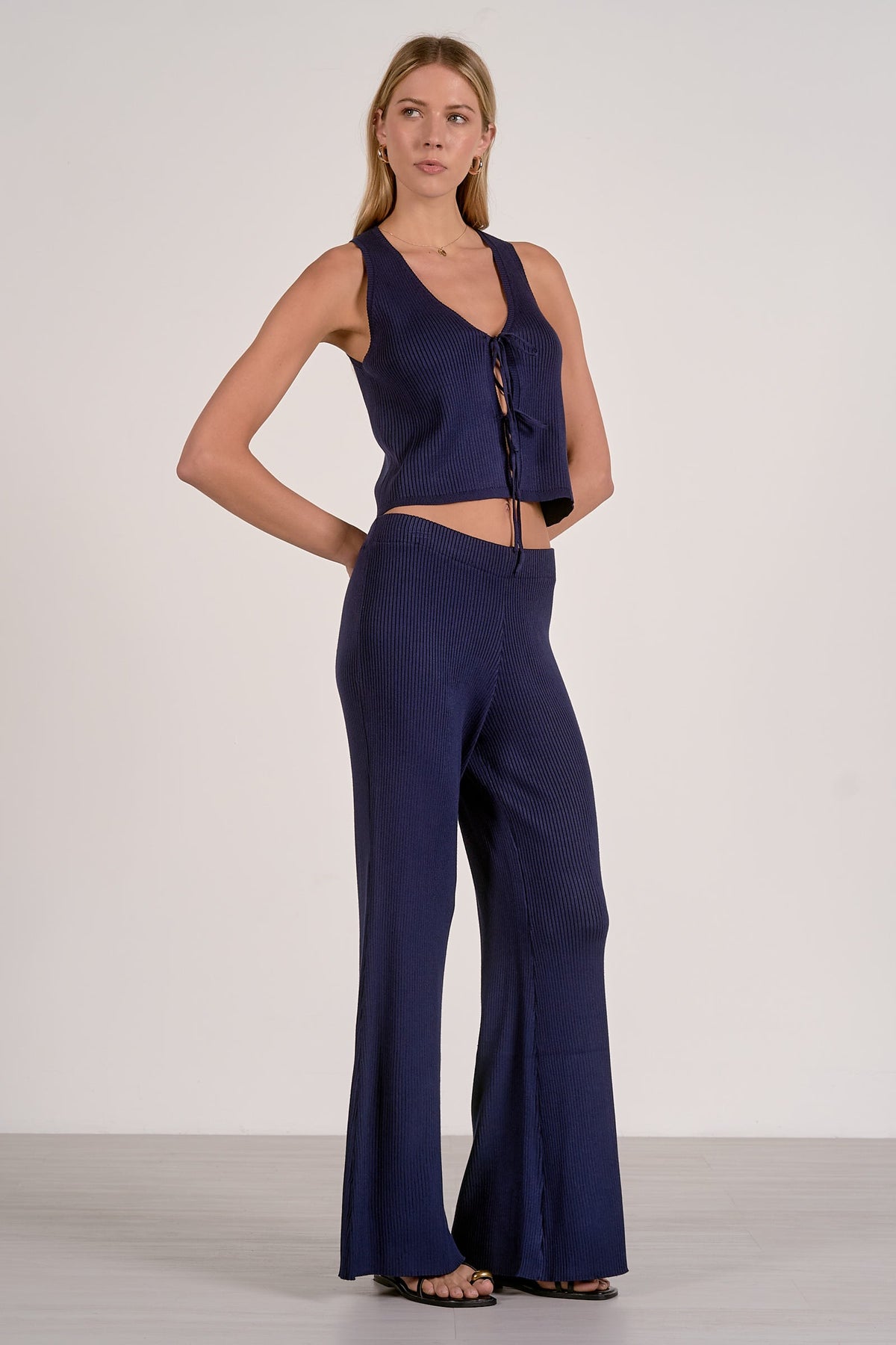 Straight Leg Ribbed Pant