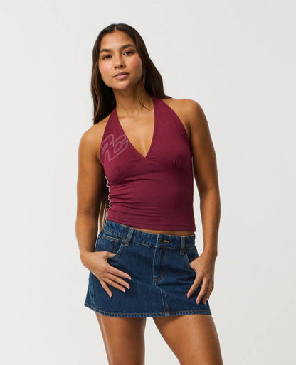Archive Script Jersey Halter Top