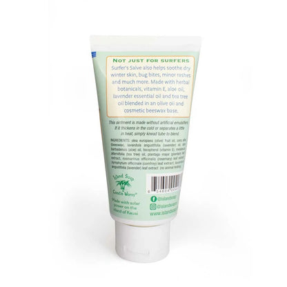 Surfer's Salve 3oz tube by Island Soap Company — back view