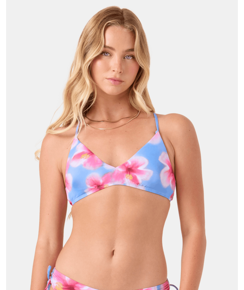 Hibiscus Daze Athletic Triangle Bikini Top
