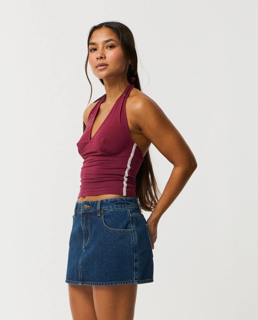 Archive Script Jersey Halter Top