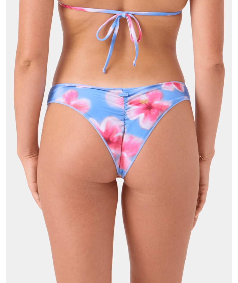 Hibiscus Daze Merrow Edge Shirred Cheeky Bikini Bottom