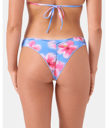 Hibiscus Daze Merrow Edge Shirred Cheeky Bikini Bottom