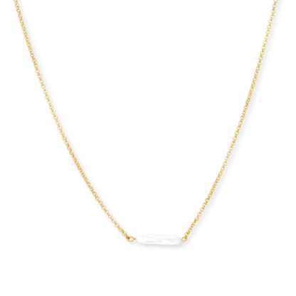 Halo Pearl Bar Necklace