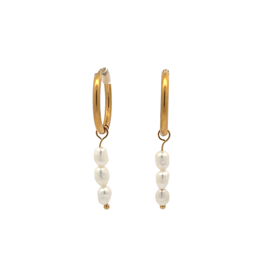 Pearl Dangle Huggie Earring