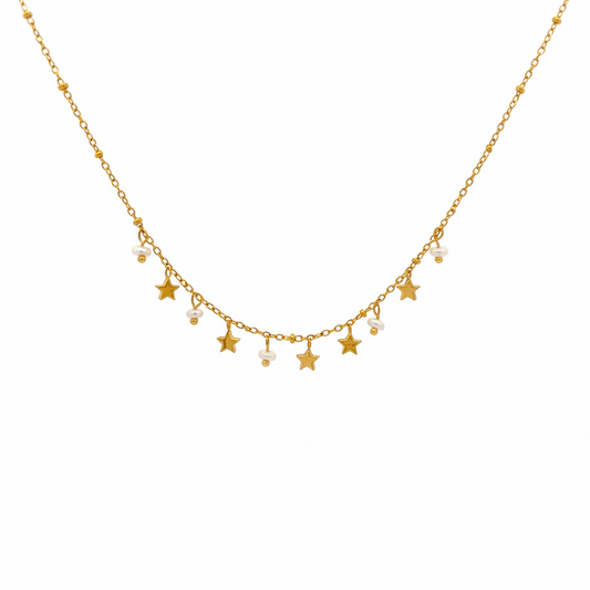 Stars & Pearls Charm Necklace