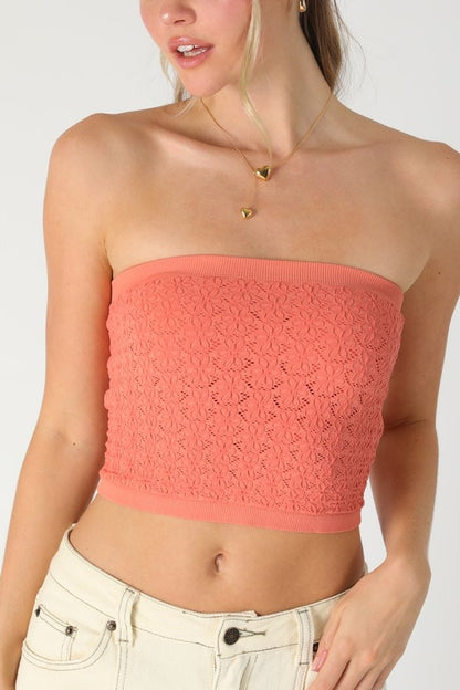 Floral Lace Tube Top