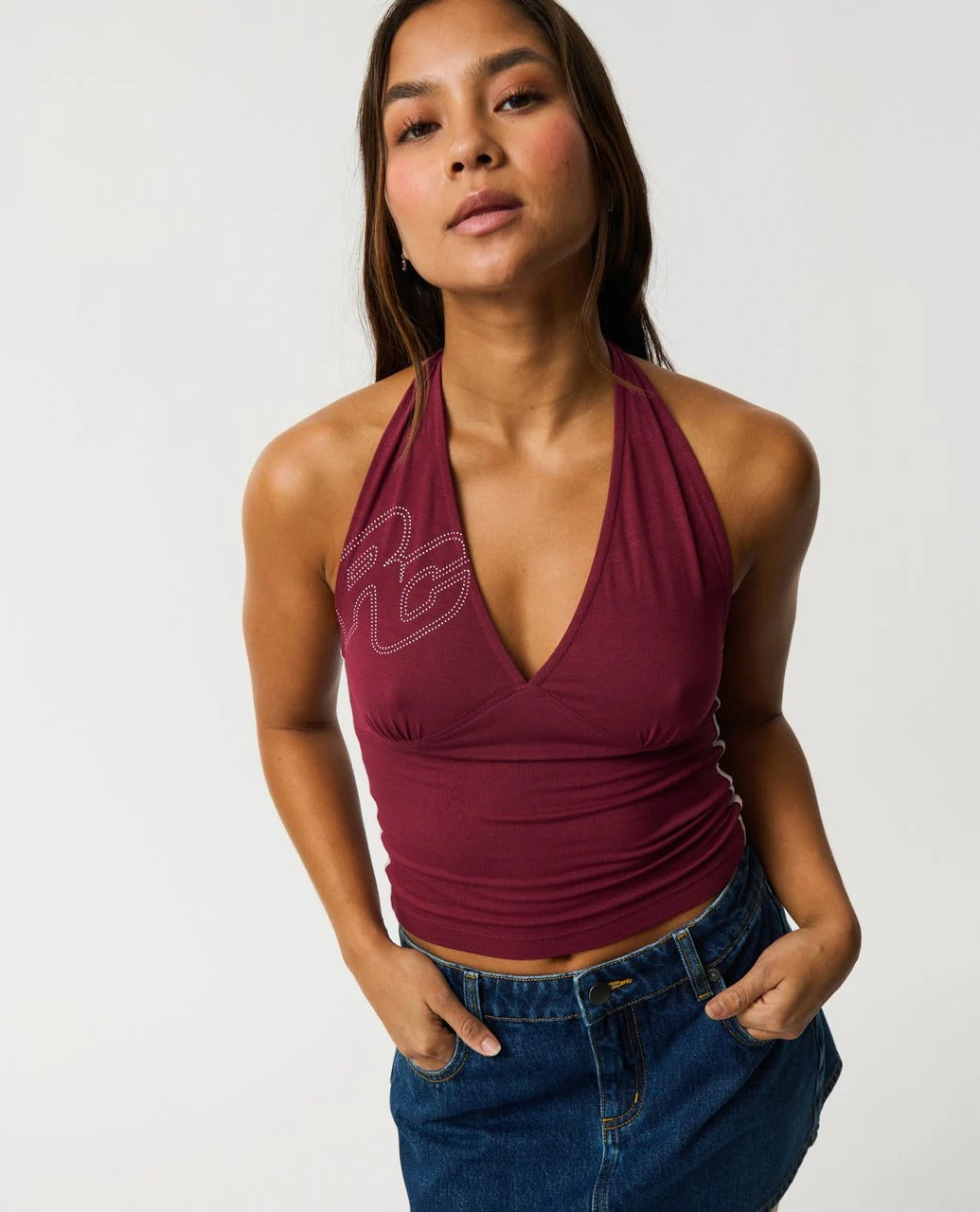 Archive Script Jersey Halter Top