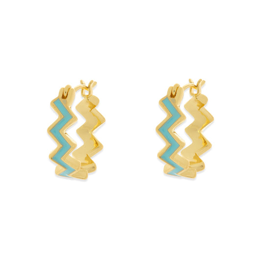 Ziggy Enamel Hoop Earring
