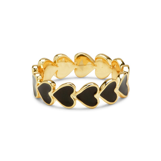 Love Hearts Enameled Band Ring