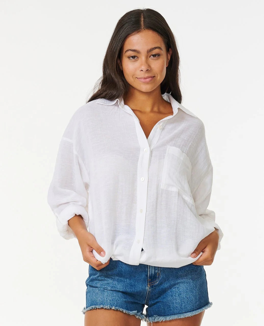 Premium Linen Long Sleeve Button Through Shirt