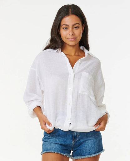 Premium Linen Long Sleeve Button Through Shirt