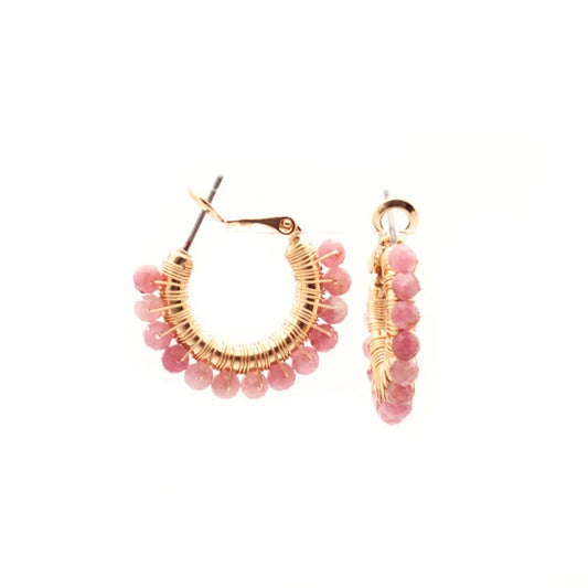 Pismo Mini Hoop Salty Stone Earrings