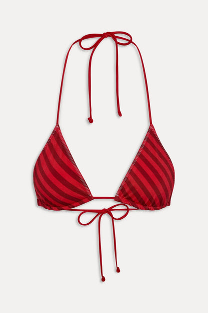 Nick Satin Triangle Bikini Top