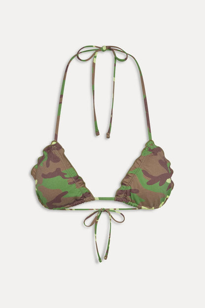 Tidal Ruffle Triangle Bikini Top