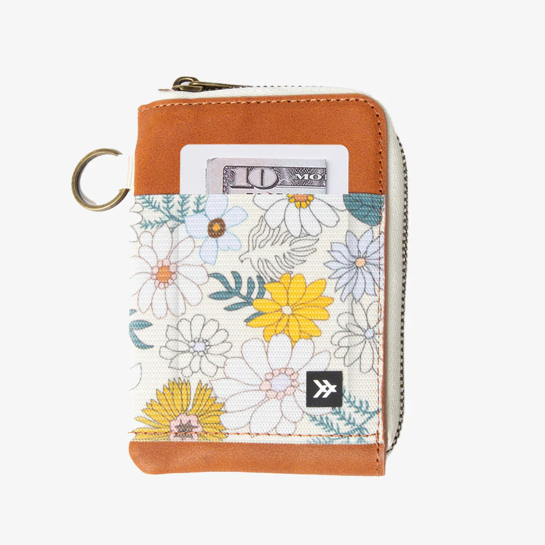 Thread Leather Zip Wallet
