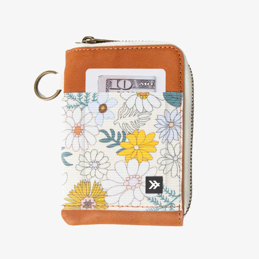 Thread Leather Zip Wallet