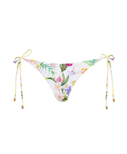 Paradise Bloom Embroidered Teeny Tie Side Bikini Bottom