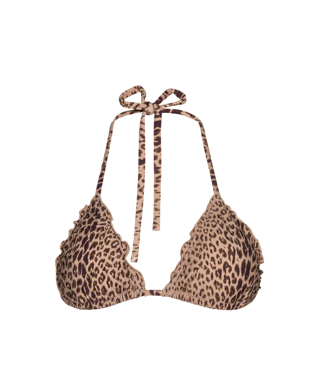 Raja Embroidered Lettuce Edge Triangle Bikini Top