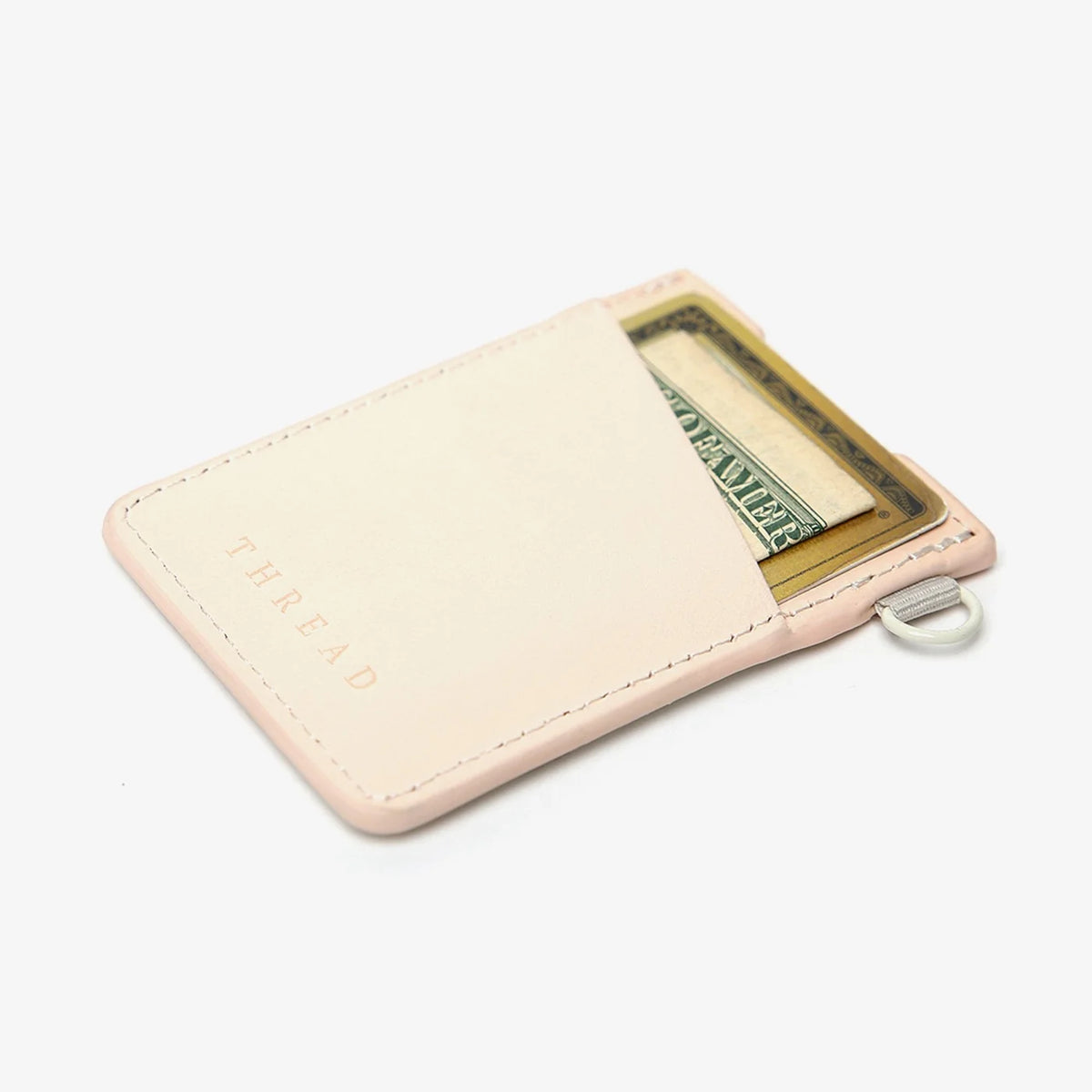 Thread Vertical Leather Wallet