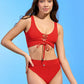 Crimson Paradise Longline Triangle Bikini Top
