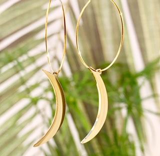 Crescent Moon Hoop Earrings The Bikini Shoppe