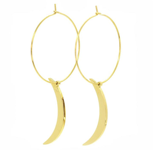 Crescent Moon Hoop Earrings The Bikini Shoppe