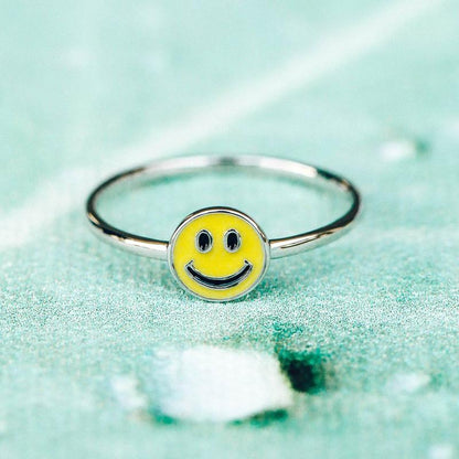 Enamel Happy Face Ring The Bikini Shoppe