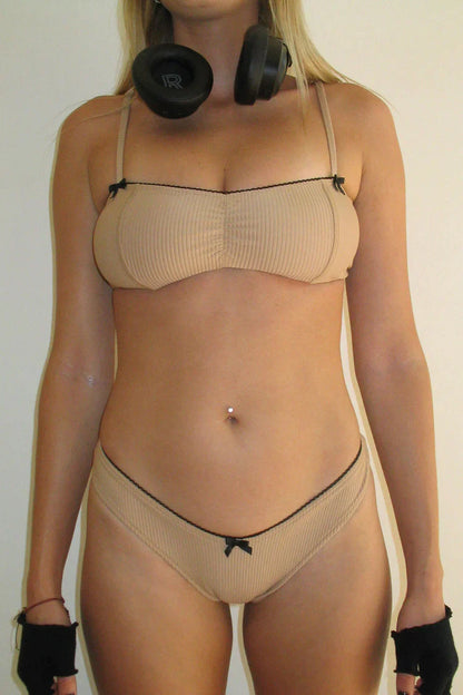 Enzo Ribbed High Cut Bikini Bottom The Bikini Shoppe