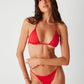 x PAMELA ANDERSON Zeus Micro Triangle Bikini Top - Anderson Red