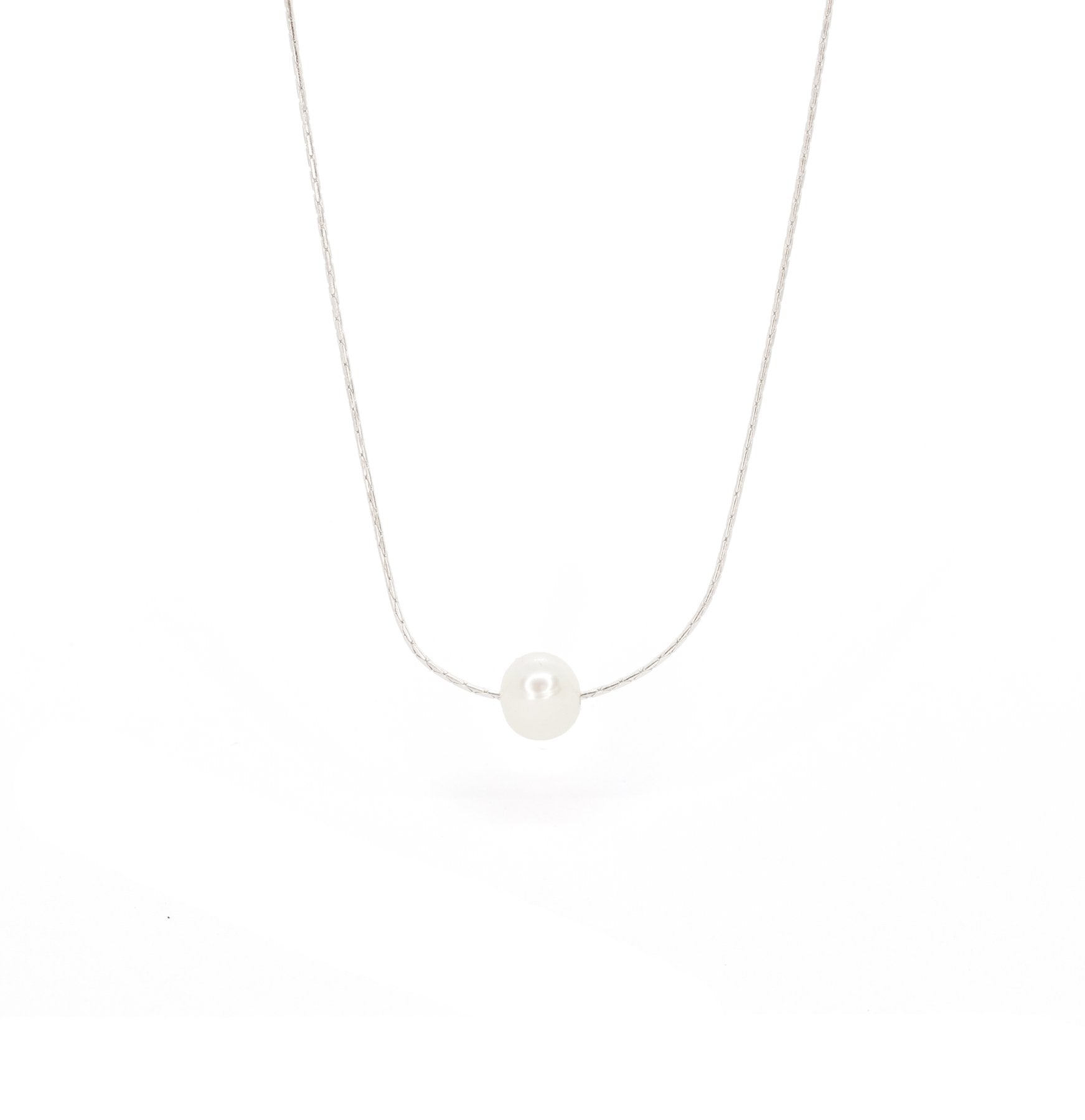 Freshwater pearl Salty Shells necklace by Salty Cali Jewelry — detail view