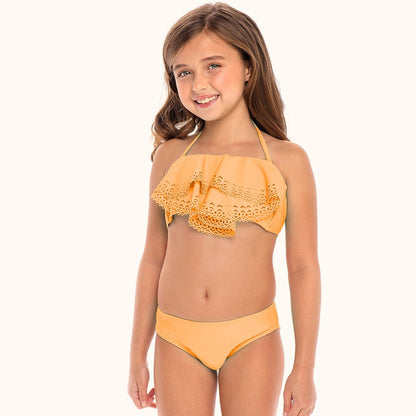 Girls Laser Cut Flutter Top Bikini Set The Bikini Shoppe