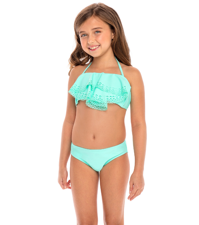 Girls Laser Cut Flutter Top Bikini Set The Bikini Shoppe