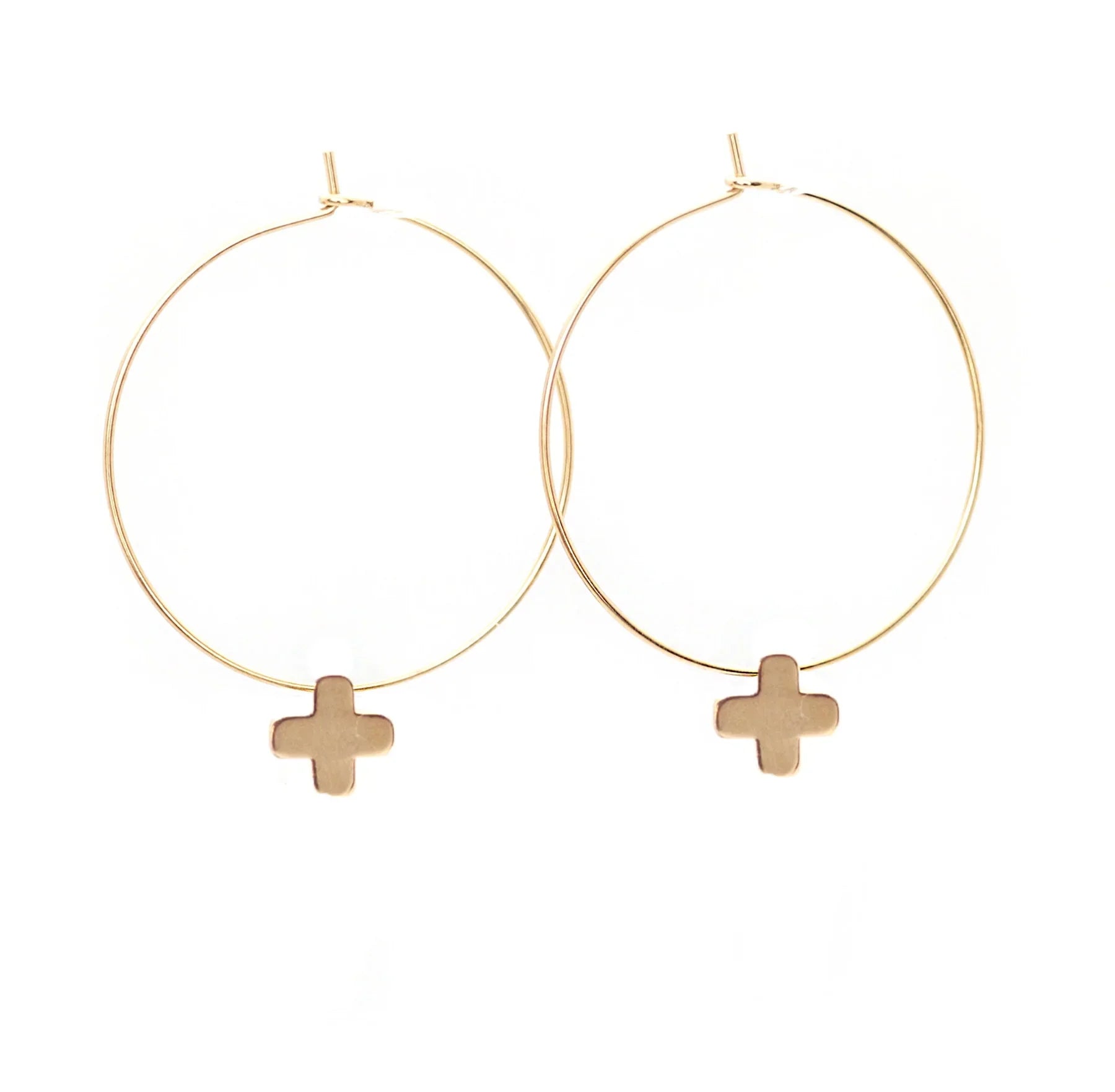 Gold Cross Hoop Earrings - Salty Pendants The Bikini Shoppe