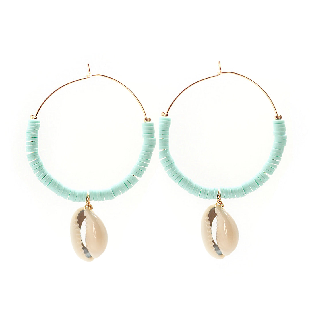 Waimea Hoops Salty Shells Earrings