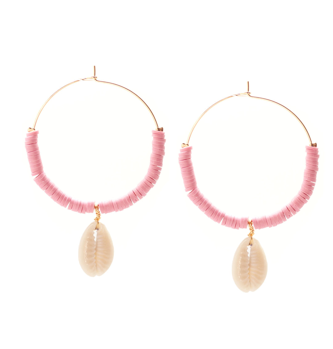 Waimea Hoops Salty Shells Earrings