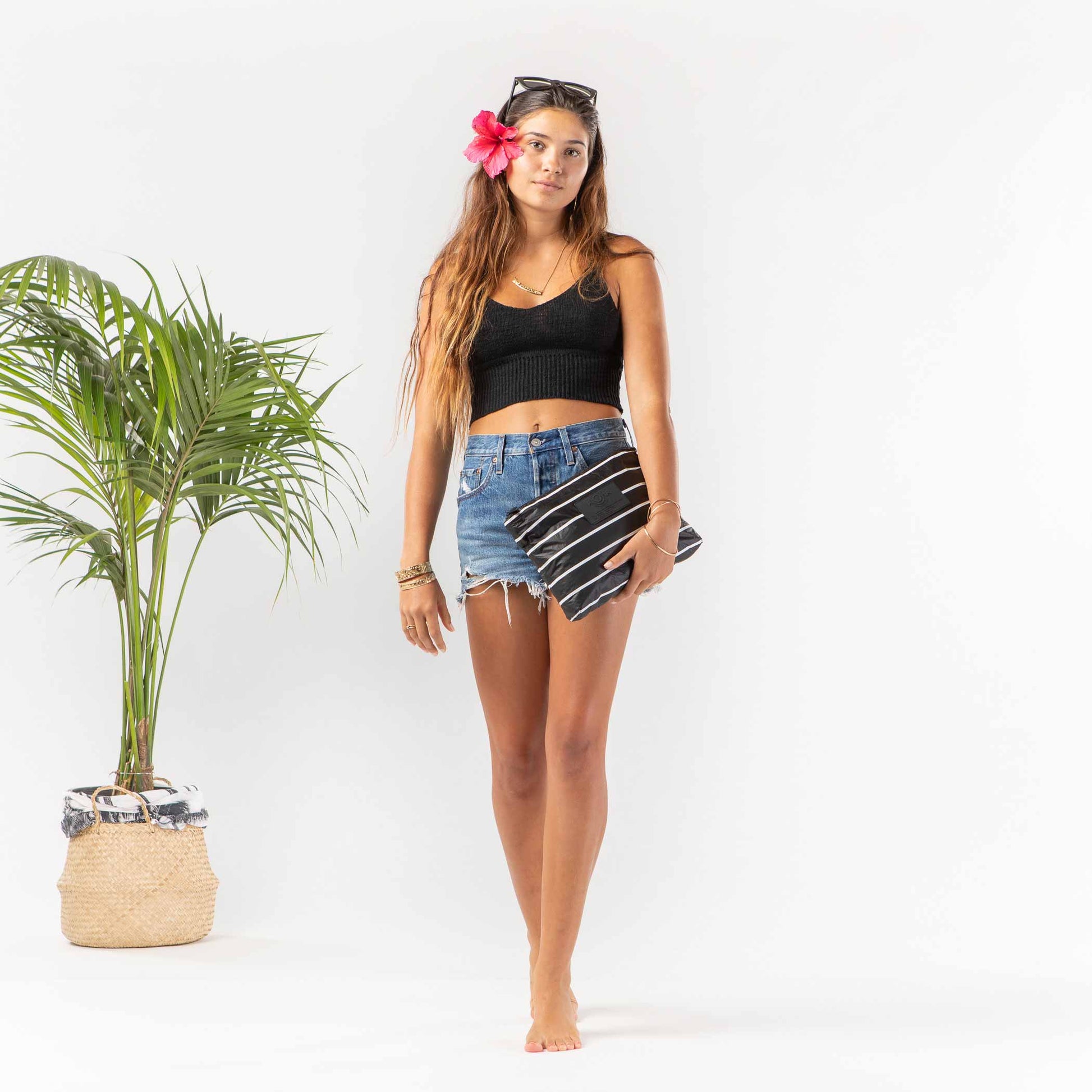 Mid Pouch | Pinstripe The Bikini Shoppe