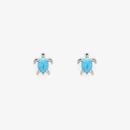 Opal sea turtle earrings by Pura Vida — detail view