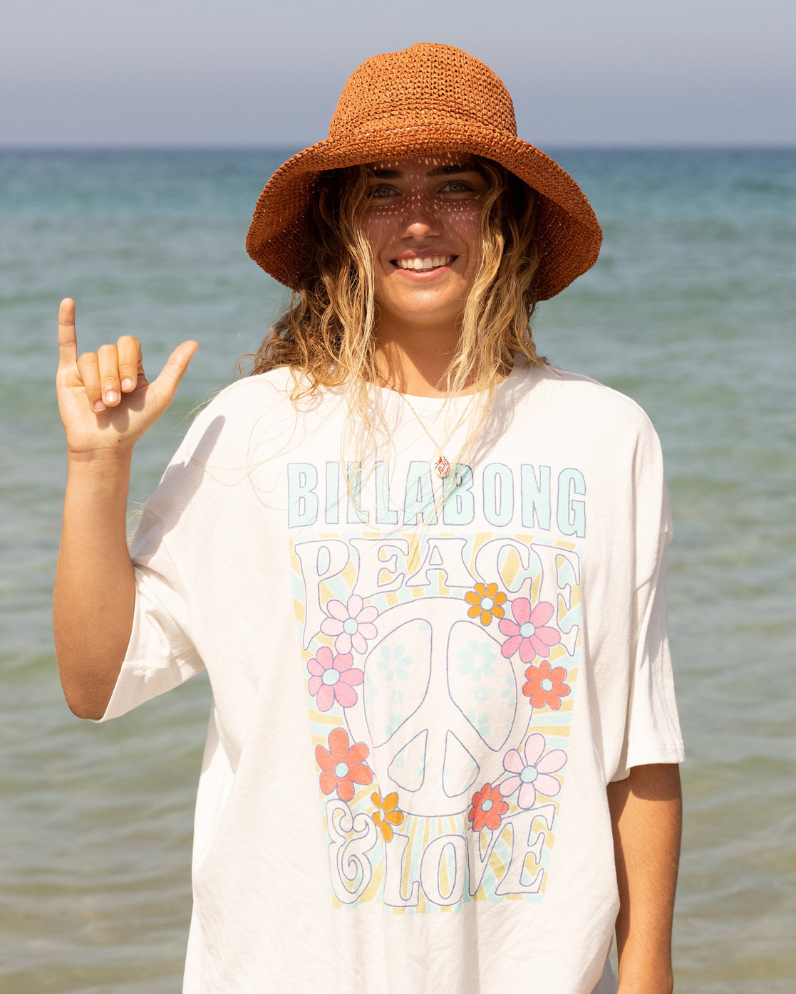 Peace And Love Boyfriend T-Shirt The Bikini Shoppe