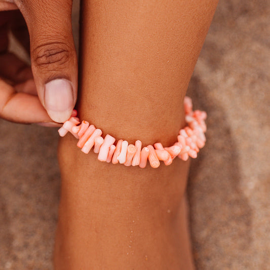 Pink Coral Chain Anklet The Bikini Shoppe
