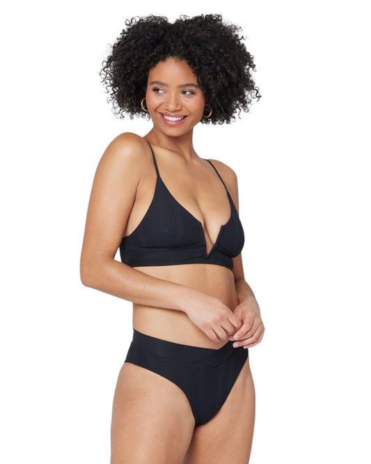 Pointelle Rib Court High Leg Bikini Bottom The Bikini Shoppe