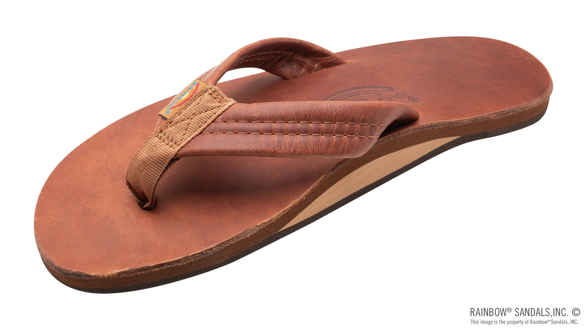 Single Layer Classic Leather with Arch Support 1" Strap Sandal The Bikini Shoppe