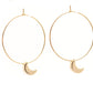 Solid Moon Hoop Salty Pendant Earrings The Bikini Shoppe