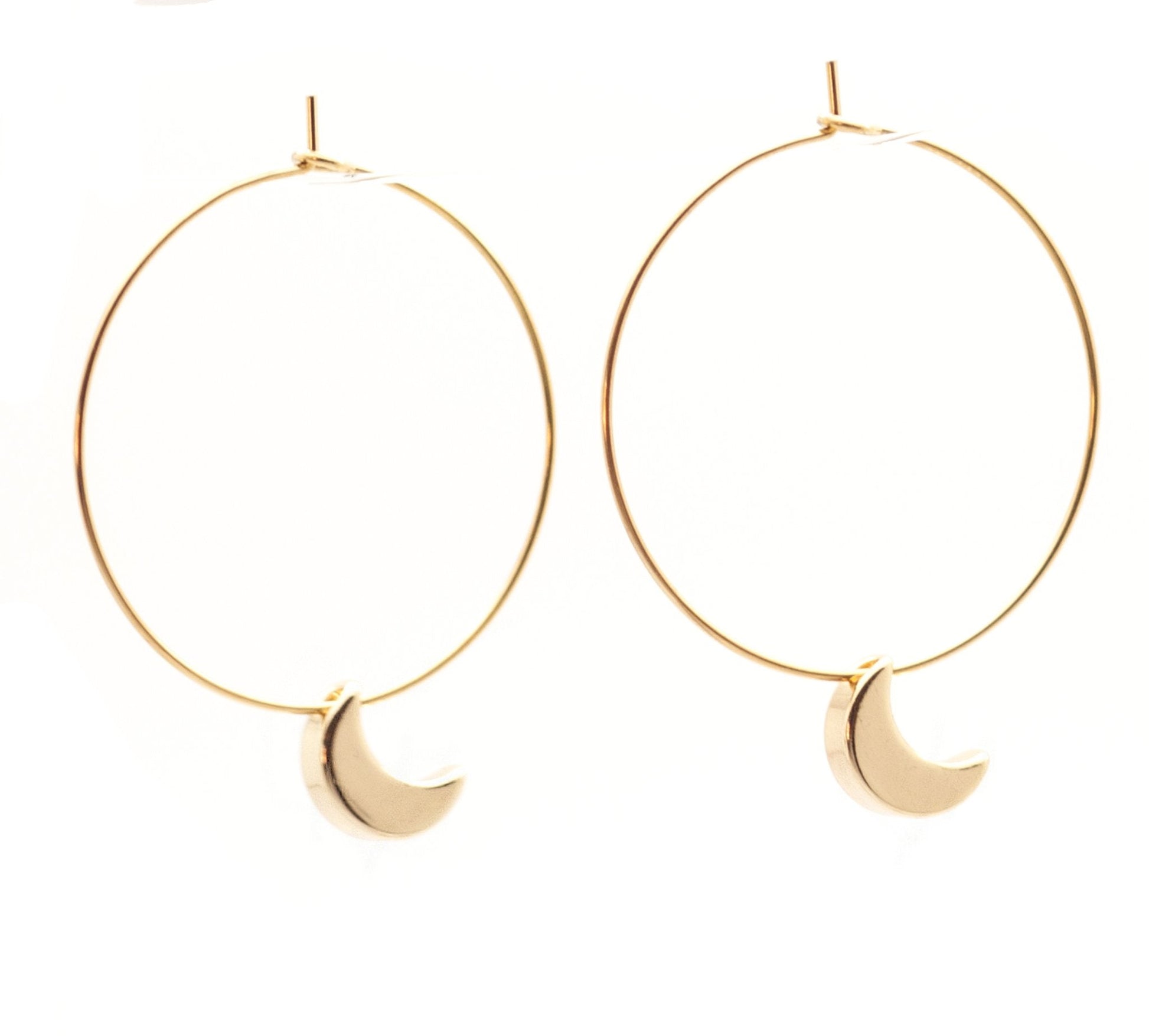 Solid Moon Hoop Salty Pendant Earrings The Bikini Shoppe